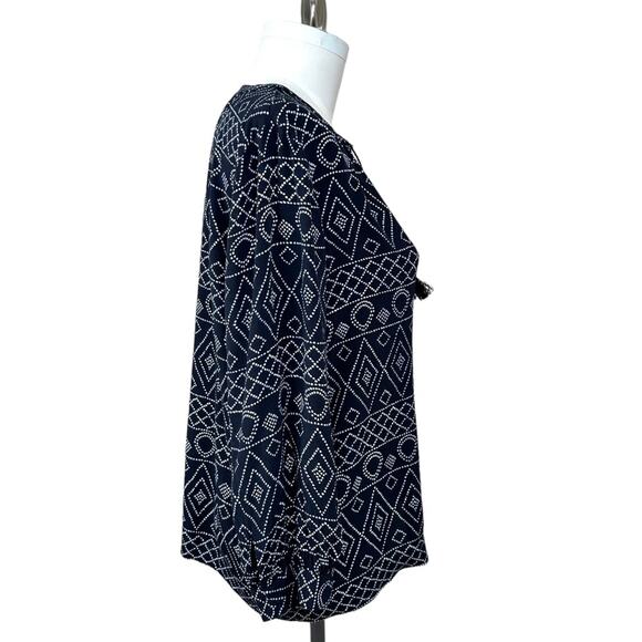 MADEWELL Women's Black Lace-Up Peasant Top in Caravan Print Oversize Size M - Picture 5 of 15